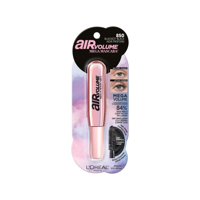LOREAL AIR VOLUME MEGA MASCARA #850 BLACKEST BLACK